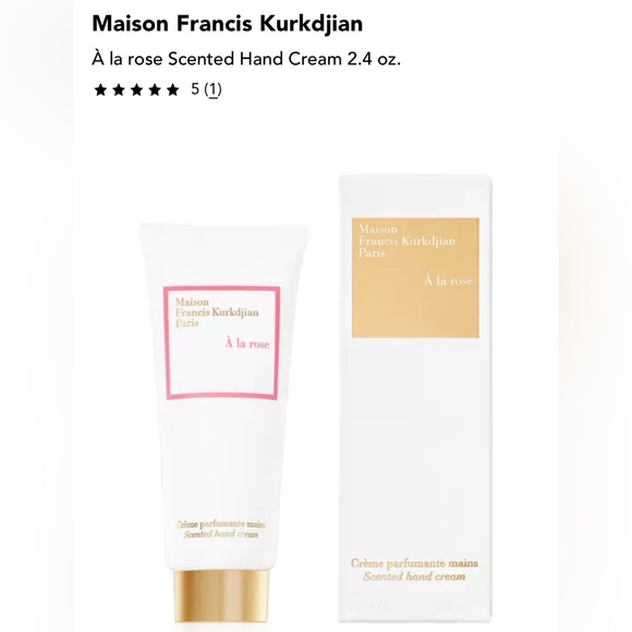 Maison Francis Kurkdjian Other - Maison Francis Kurkdjian À la rose Scented Hand Cream 2.4 oz.